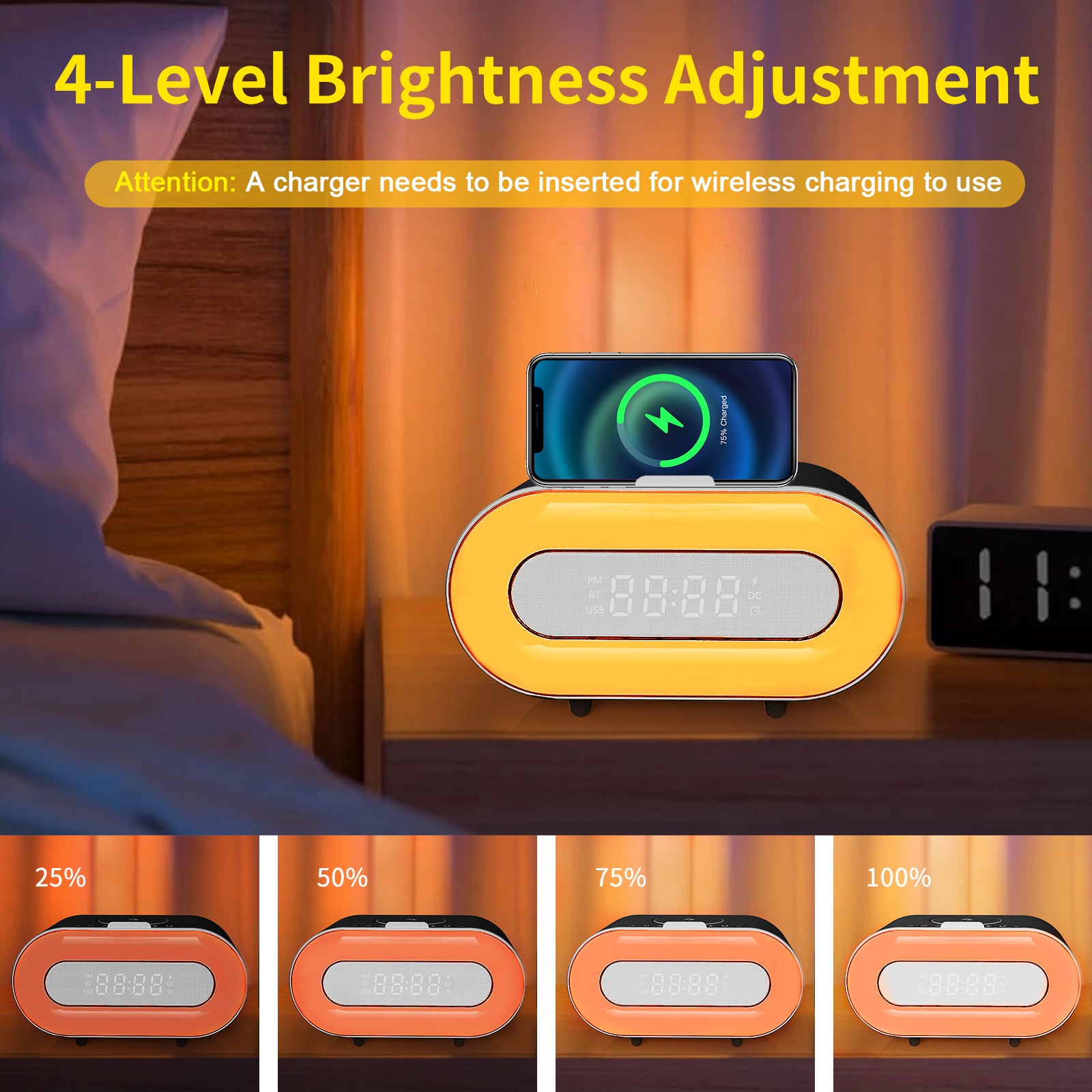 Depulat Music Lamp with 10w Wireless Charging, 8 w Dual-Speaker