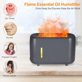 Depulat Flame Humidifier,240ML/8.12FL.OZ.,3 Mode Light Settings,2 Timer,Remote Contorl