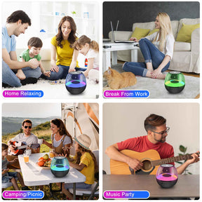 Depulat Led Bluetooth Speaker,10W 7 Colors LED Themes,Mic TF Card TWS